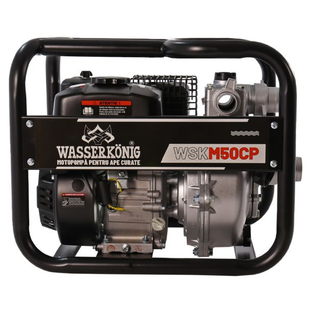 Motopompa 2" Wasserkonig WSKM50CP, maxim 25 m³/ora , inaltime refulare max 50 m, motor euro V, benzina, putere 7 CP [2]