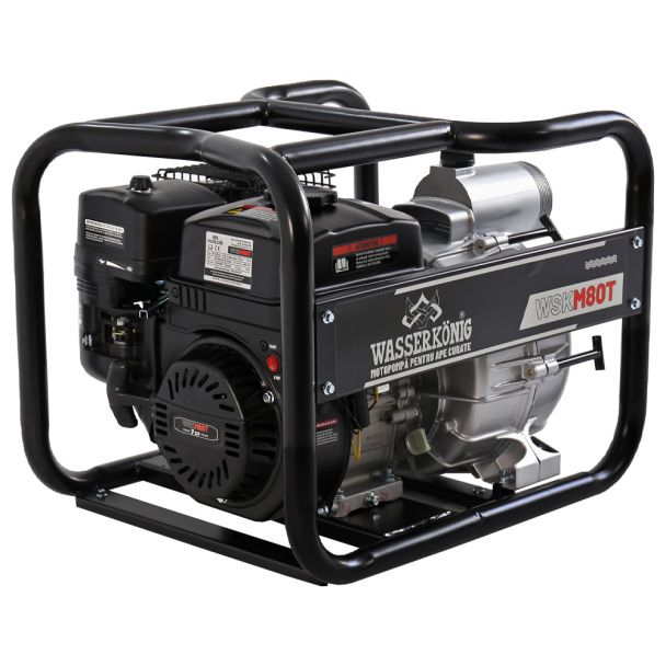 Motopompa 3" pentru apa murdara Wasserkonig WSKM80T, maxim 55 m³/ora , inaltime refulare max 30 m, motor euro V, benzina, putere 7 CP [1]
