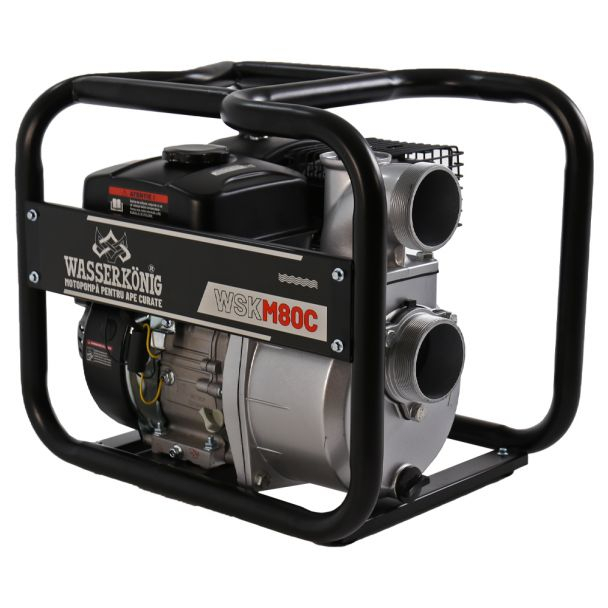 Motopompa 3" Wasserkonig WSKM80C, maxim 55 m³/ora , inaltime refulare max 30 m, motor euro V, benzina, putere 7 CP [1]