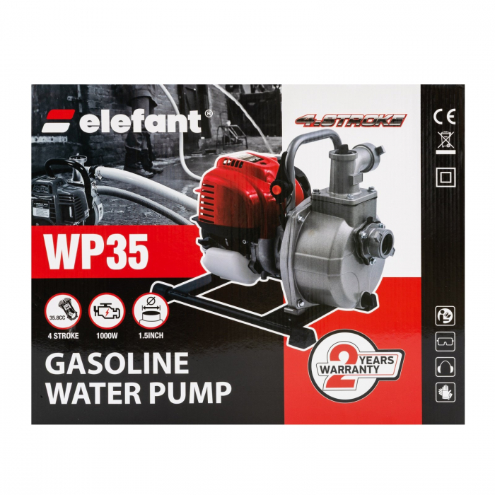 Motopompa ELEFANT WP35, 1.5 TOLI, 4 T, putere 1000 W, Debit  8-10 M3H [2]
