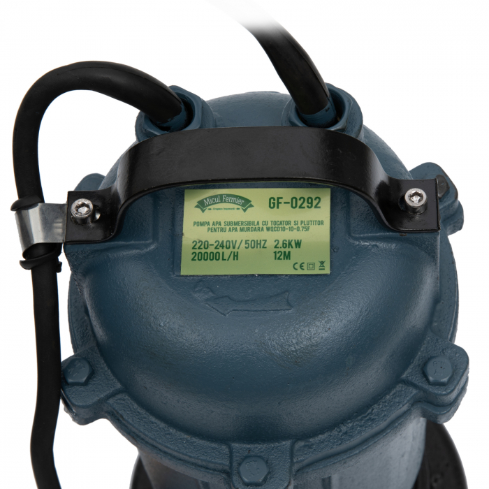 Pompa cu tocator pentru apa murdara, 2600W, 12000 L/H, 2 toli, 12m3/ora, Euroaqua pentru FOSA, GF-0292 [6]