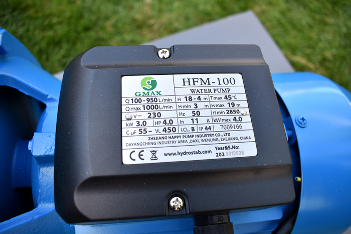 Pompa de suprafata trifazica 380V, debit 60 m3/h, aspiratie de la 8 m, putere 3 kw, Gmax HFM-100 [10]