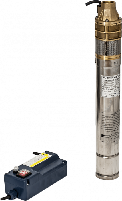 Pompa submersibila de foraj Gmax 3skm100, debit 2.4 m3/h, diametru pompa 75 mm, putere 750 w,  55m, cupru [1]