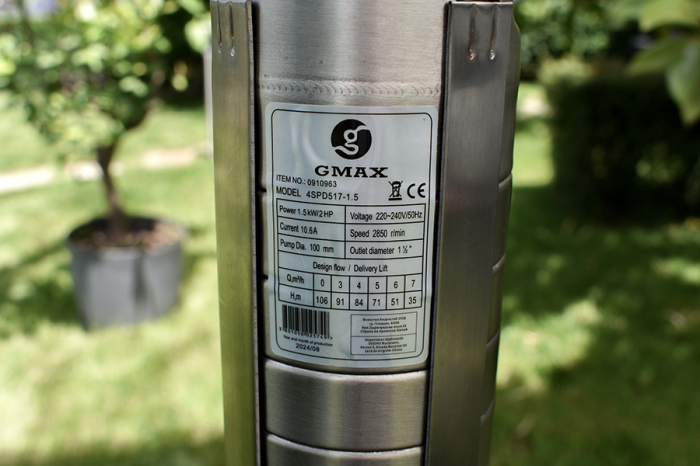 Pompa submersibila de foraj Gmax 4SPD312-0.75 cu 12 turbina de inox, debit 4 m3/h, putere 750 w, coloana 76 m, cupru [11]