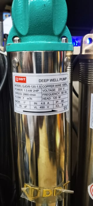 Pompa submersibila de mare adancime DDT, QJD120-1.5, debit 7 m³/h, refulare 120 m, putere 1500 W, Inox, cu 8 turbine [3]