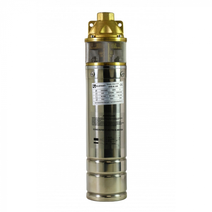 Pompa submersibila ELEFANT 4SKM-100, 750W, 60 l/min, Bobinaj din Cupru [2]