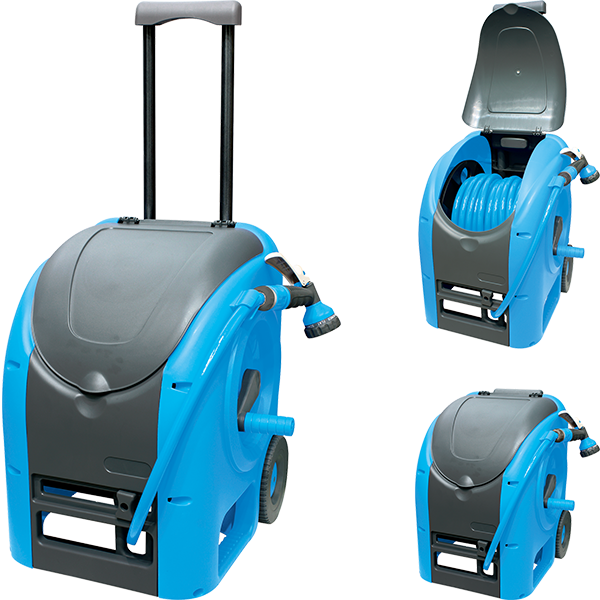 Tambur furtun Aquacraft 30 m, 1/2”, cu roți, mâner telescopic și pistol stropire 4 jeturi [2]