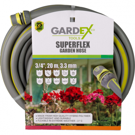 Furtune de irigat, banda de picurare și accesorii - Furtun de gradina SUPERFLEX Diametru 3/4", lungime 20m, 3.3mm GX