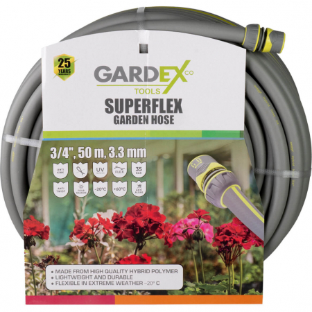 Furtune de irigat, banda de picurare și accesorii - Furtun de gradina SUPERFLEX, Diametru 3/4", Lungime 50m, 3.3mm GX
