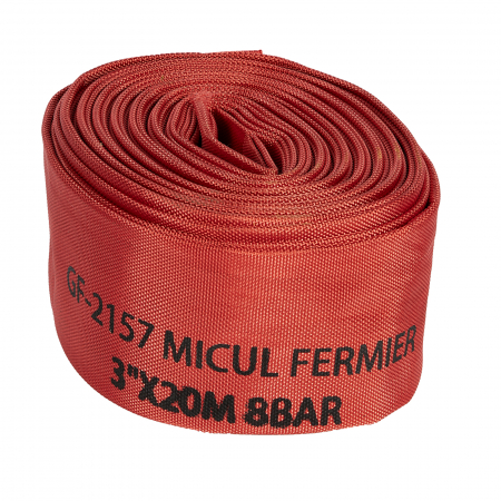 Furtune de irigat, banda de picurare și accesorii - Furtun de irigat tip pompier, 3 TOLI ( 75mm ), lungime 20 m, presiune 8 bari, Micul Fermier GF-2157