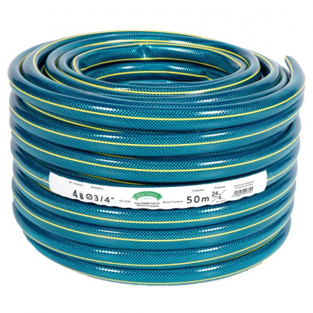 Furtune de irigat, banda de picurare și accesorii - Furtun irigatii BLUEBOS PLUS, 3/4 (19 mm), 50m cu 4 straturi, clasa 3 rezistenta, Micul Fermier GF-2119