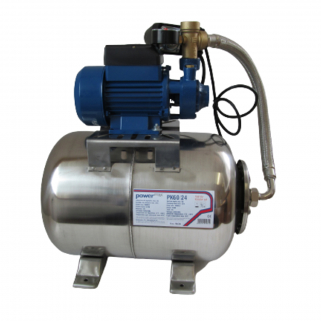 Hidrofor Booster Set cu pompa automorsanata pentru apa curata TRICOMSERV powerMAX – PK60/24, 370 W, corp fonta, debit maxim 2400L/H (2.4 mc/h), vas expansiune 24 L INOX, adancime de absortie 9 m, inal [2]