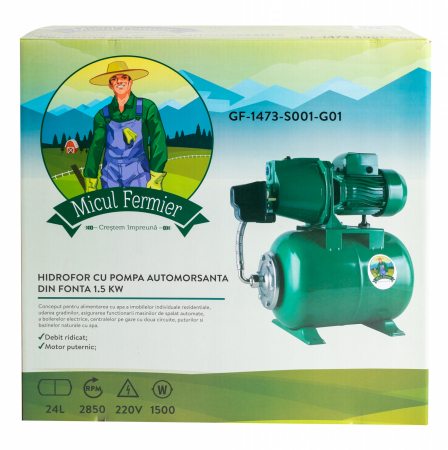 Hidrofor cu pompa autoamorsanta din fonta 1,5 kW, Micul Fermier, GF-1473-S001-G01 [2]