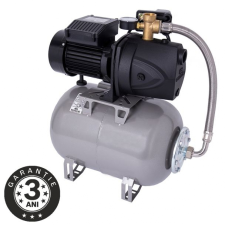 Hidrofoare - Hidrofor cu pompa autoamorsanta Wasserkonig FL528625, fonta, putere 1250 W, debit 5160 l/h, inaltime refulare 52 m, vas de expansiune 24 l