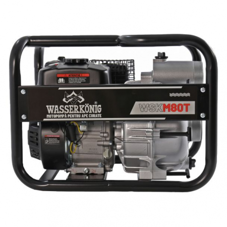 Motopompa 3" pentru apa murdara Wasserkonig WSKM80T, maxim 55 m³/ora , inaltime refulare max 30 m, motor euro V, benzina, putere 7 CP [1]