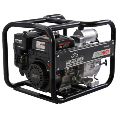 Motopompe - Motopompa 3" pentru apa murdara Wasserkonig WSKM80T, maxim 55 m³/ora , inaltime refulare max 30 m, motor euro V, benzina, putere 7 CP