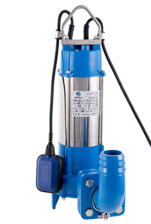 Pompe de apa murdara cu și fără plutitor - Pompa de drenaj pentru fecale cu tocator Gmax Cut CUT1100, Debit 19,8 m3/h, Putere 1.1 kw, Conexiune 2 tol