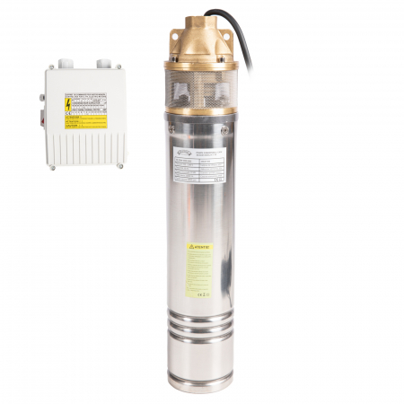Pompe submersibile de adancime - Pompa submersibila, 2000W, 100m, 3000l/h, 1", panou comanda, bobinaj cupru, Micul Fermier GF-0745-S001-G02