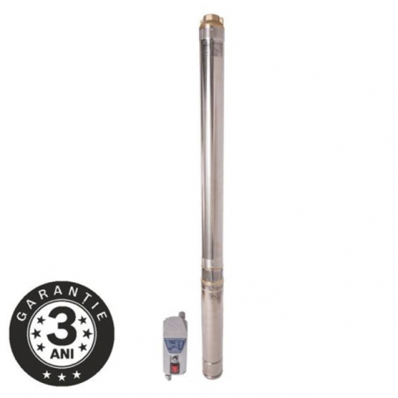 Pompe submersibile de adancime - Pompa submersibila centrifugala multietajata Wasserkonig WKM5600-105/3.5, diametru 3.5", putere 1850 W, debit 5700 l/h, inaltime refulare 102 m