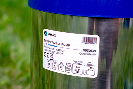 Pompa submersibila cu senzor incorporat Gmax Q1000162A-4P, Debit maxim 6 m3/h, Putere 1.1 kw, [1]