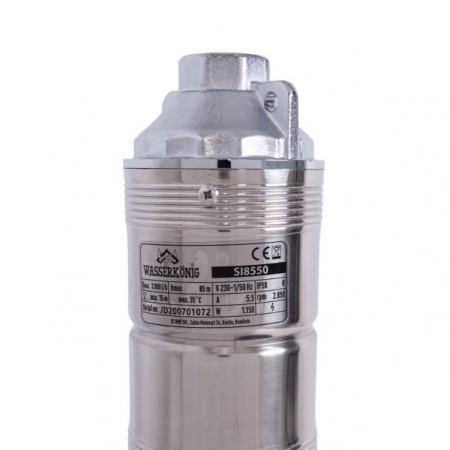 Pompa submersibila cu surub Wasserkonig SI8550, pentru ape curate, diametru 4", inox, putere 1150 W, debit 3000 l/h, inaltime refulare 85 m [2]