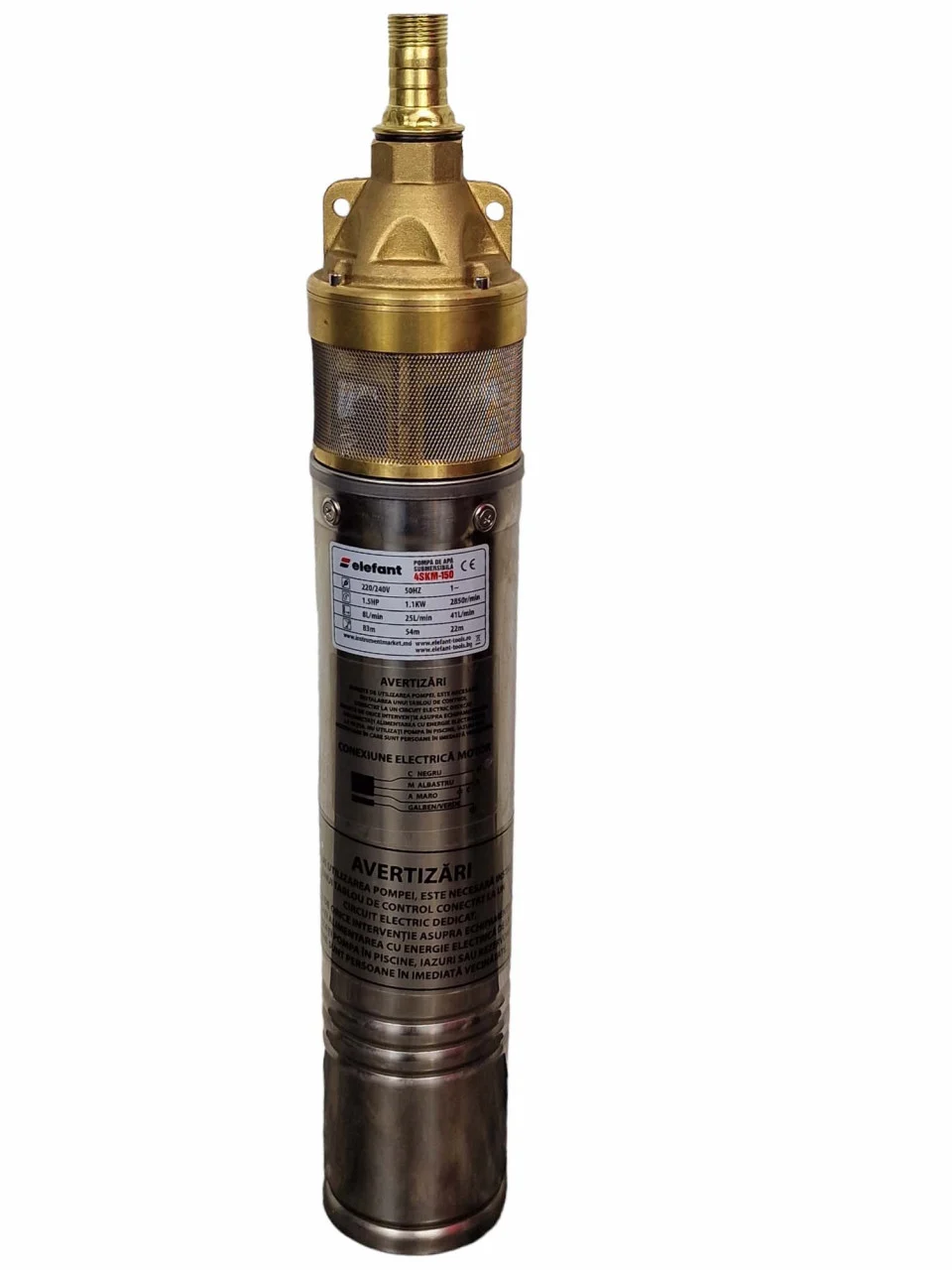 Pompe submersibile de adancime - Pompa submersibila ELEFANT, 4SKM150, debit 4800 L/H, aspiratie 40 m