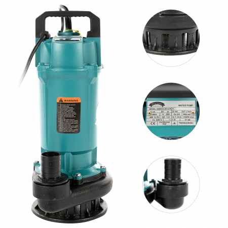 Pompe de apa murdara cu și fără plutitor - Pompa submersibila QDX10-20M, debit maxim 167 l/min, putere 0.75KW, 1.5 toli, Micul Fermier GF-2051