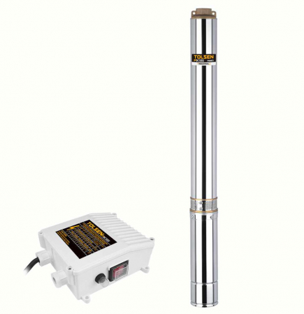 Pompe submersibile de adancime - Pompa submersibila TOLSEN 1100 W, INOX, 132 M, 14 turbine, debit  4.0m³/h