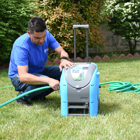 Tambur furtun Aquacraft 30 m, 1/2”, cu roți, mâner telescopic și pistol stropire 4 jeturi [2]