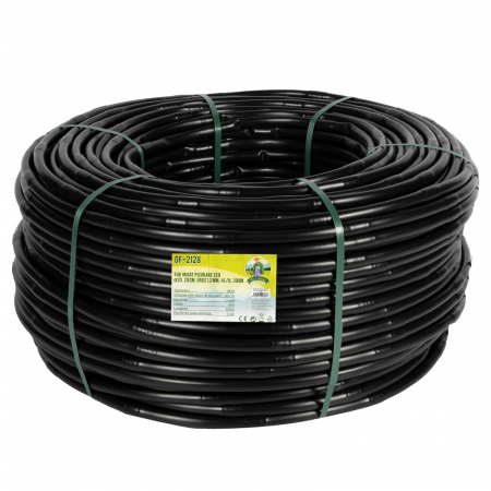 Furtune de irigat, banda de picurare și accesorii - Tub pentru picurare DIAMETRU 20 cm, GROSIME 1,2 MM,DISTANTA INTRE GAURI 20 CM,  4l/h, lungime 300m, Micul Fermier GF-2128