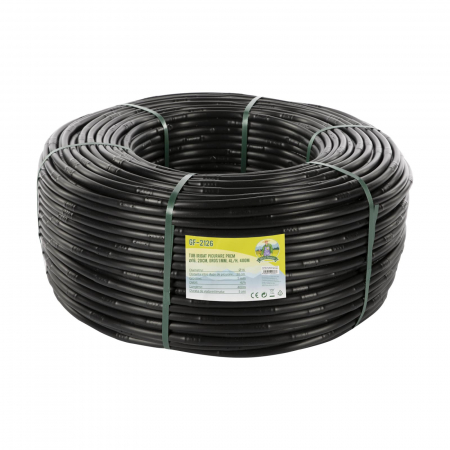 Furtune de irigat, banda de picurare și accesorii - Tub pentru prin picurare PREM, DIAMETRU 16, DISTANTA INTRE GAURI 20cm, gros 1mm, 4l/h, lungime 400m, Micul Fermier GF-2126