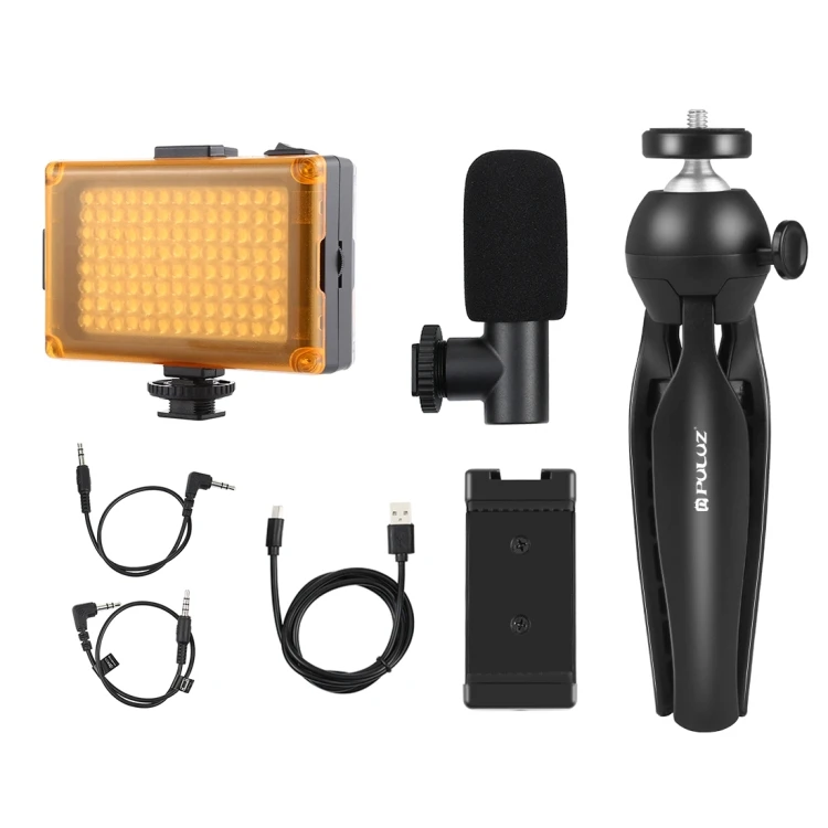 Kit Vlogging Complet cu Trepied, Lampa LED si Microfon [6]