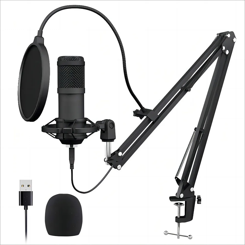 Microfon cu suport ajustabil pentru podcast [1]
