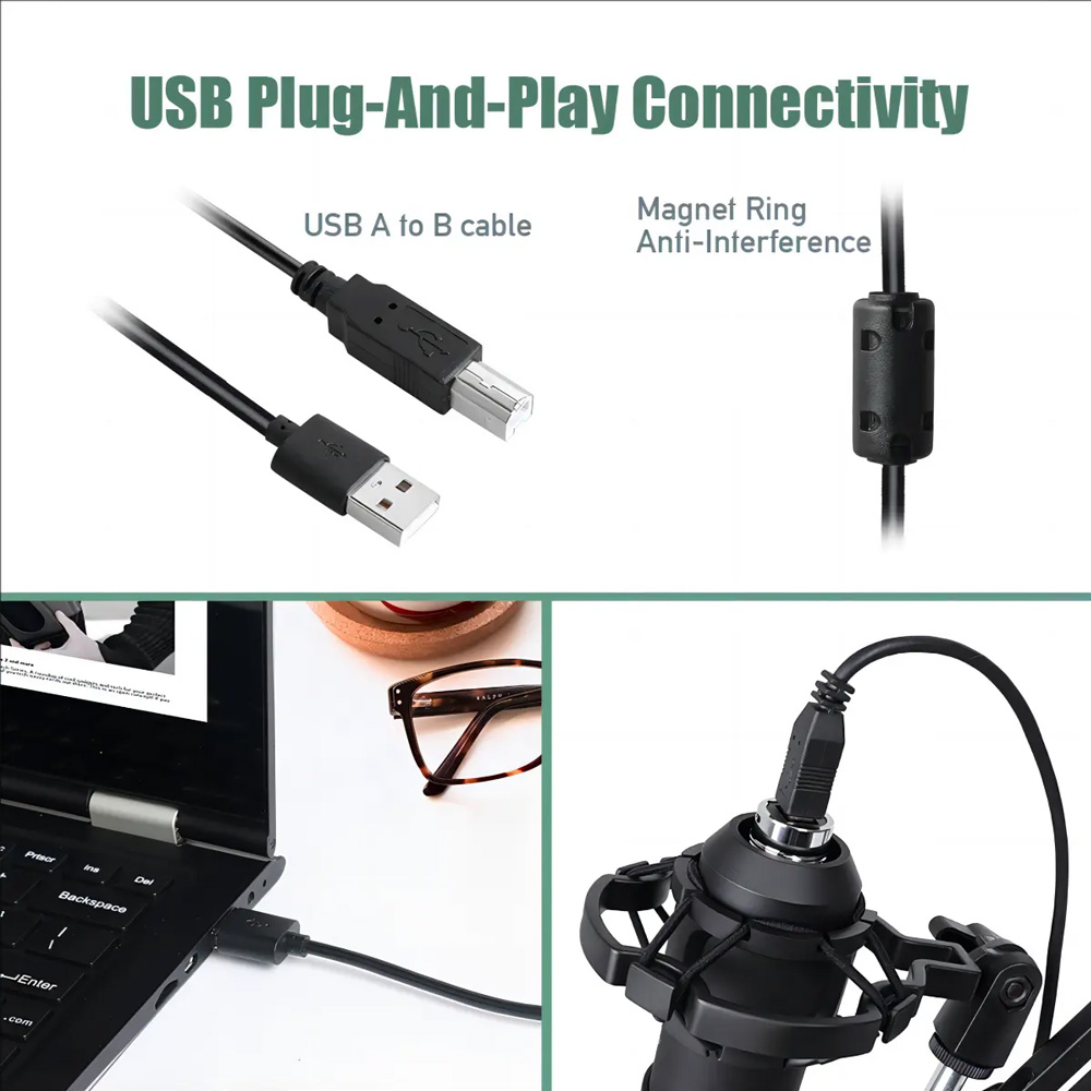 Microfon cu suport ajustabil pentru podcast [2]