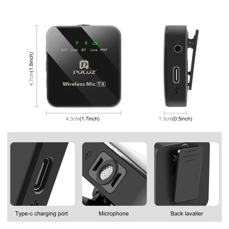 Set Microfon lavaliera wireless cu protectie de vant [5]