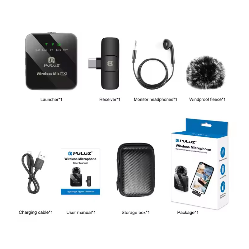 Microfon lavaliera wireless cu protectie de vant [9]