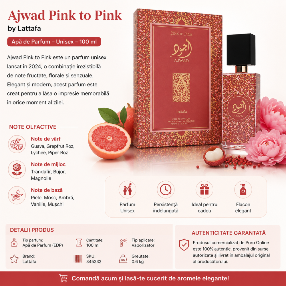 Parfum arabesc Lattafa AJWAD Pink to Pink, apa de parfum 60 ml, femeie [5]