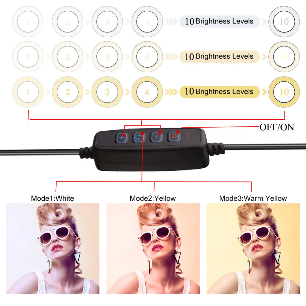 Ring Light LED 20 cm cu trepied si suport telefon [4]