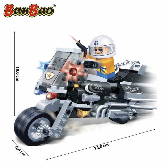 Set constructie Motocicleta politie, Banbao 1|Set constructie Motocicleta politie, Banbao|Set constructie Motocicleta politie, Banbao 3|Set constructie Motocicleta politie, Banbao 2|Set constructie Motocicleta politie, Banbao 4 [5]