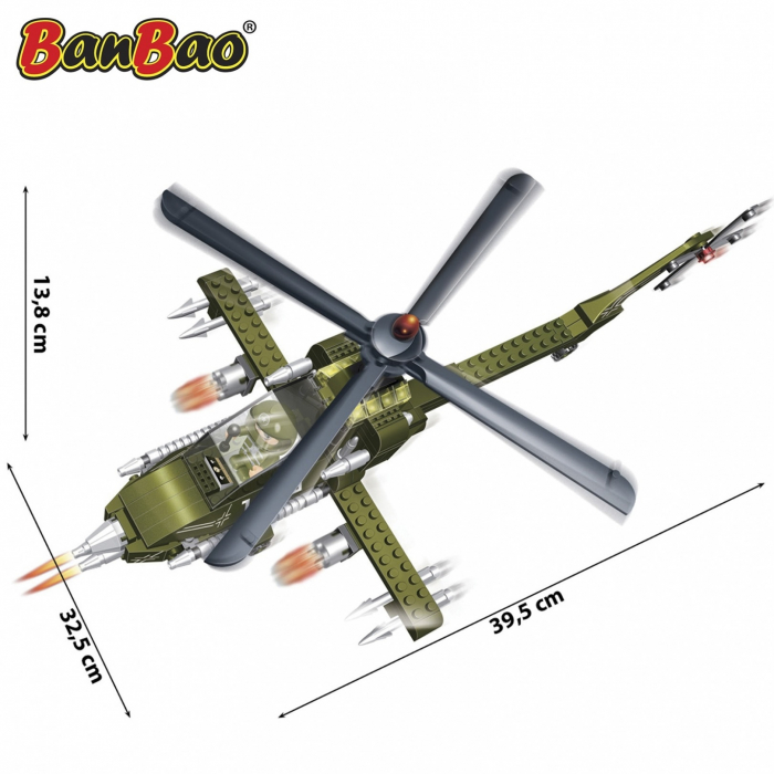 Set constructie Elicopter militar mare, BanBao 1|Set constructie Elicopter militar mare, BanBao|Set constructie Elicopter militar mare, BanBao 2|Set constructie Elicopter militar mare, BanBao 3 [4]