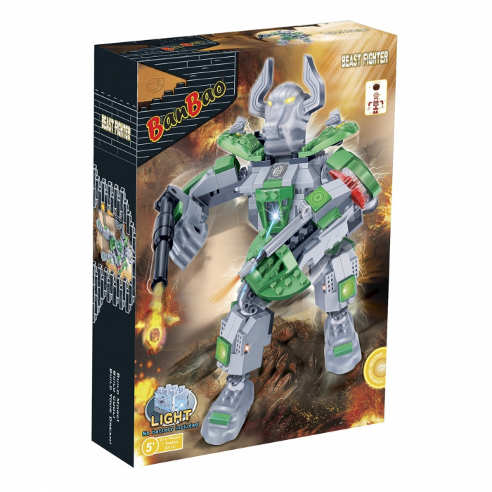 Robot verde cu lumini|set constructie robot verde cu led|Robot verde cu lumini 2|Robot verde cu lumini 1 [3]