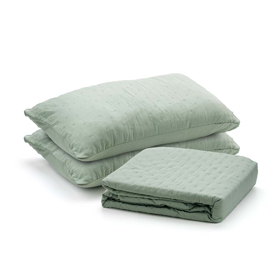 Set Cuvertura 220x240 cu 2 Fete de Perna 50x70, Menta [2]