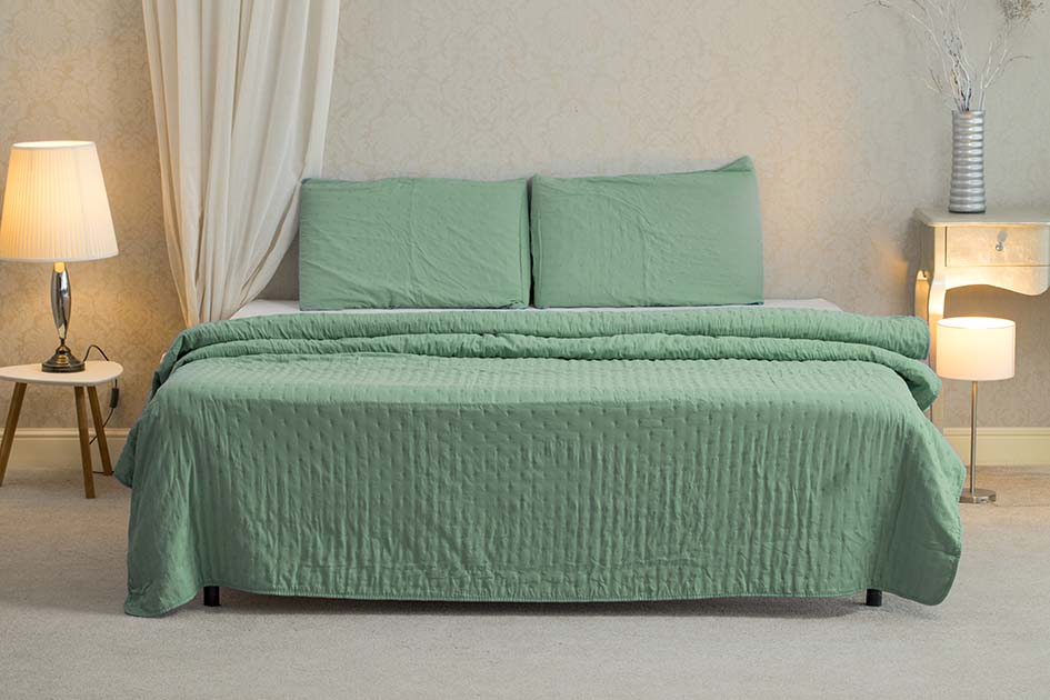 Set Cuvertura 220x240 cu 2 Fete de Perna 50x70, Menta [1]