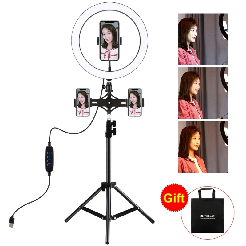 Trepied Reglabil cu 3 Suporturi și Ring Light LED [2]