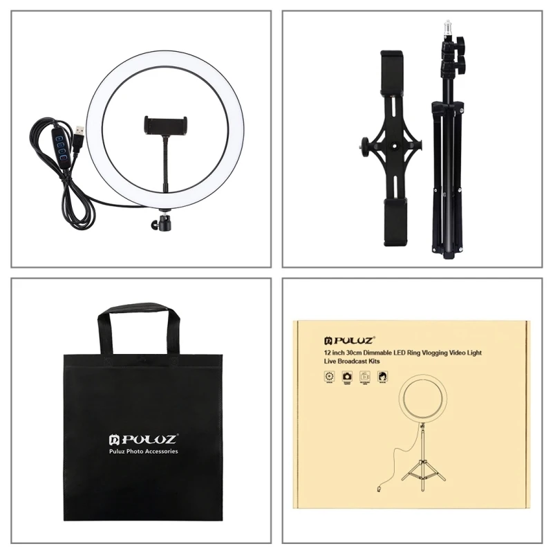Trepied Reglabil cu 3 Suporturi și Ring Light LED [5]