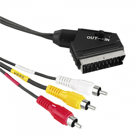 Cabluri - Cablu de Conectare Video Scart - 3 fise RCA tata