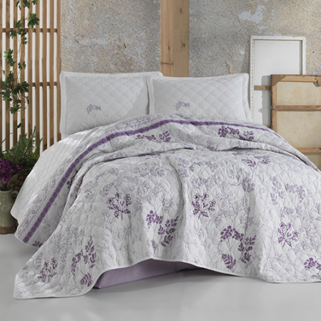 Textile - Cuvertură de pat Clasy-matlasată 2 persoane (LAVENDA)