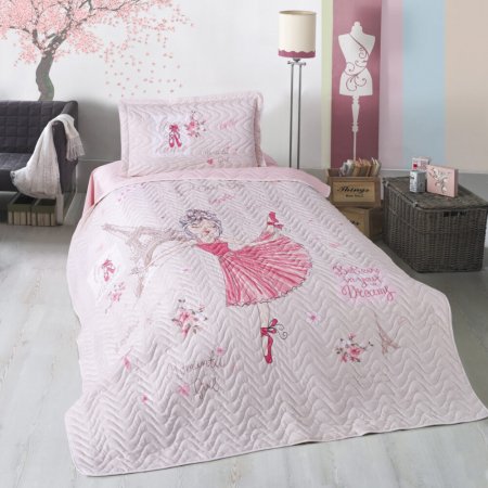 Textile - Cuvertura de pat Clasy-matlasata o persoana (ROMANTIC GIRL)