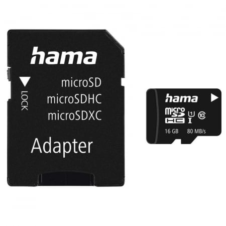 Carduri Memorie - Card microSDHC 16GB UHS C10, adaptor
