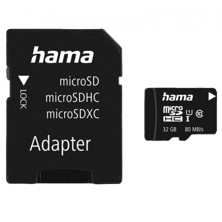 Carduri Memorie - Hama Card Micro SDHC 32GB Clasa 10 80MB Adaptor